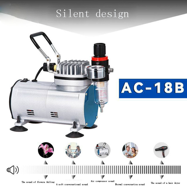 Double Action Piston Air Compressor Portable Airbrush Spray Mini Air  Compressor Professional Gravity Feed Dual-Action Piston - AliExpress